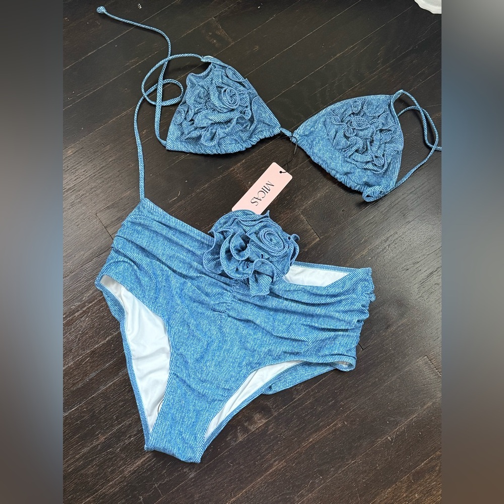Blue Floral Bikini Set